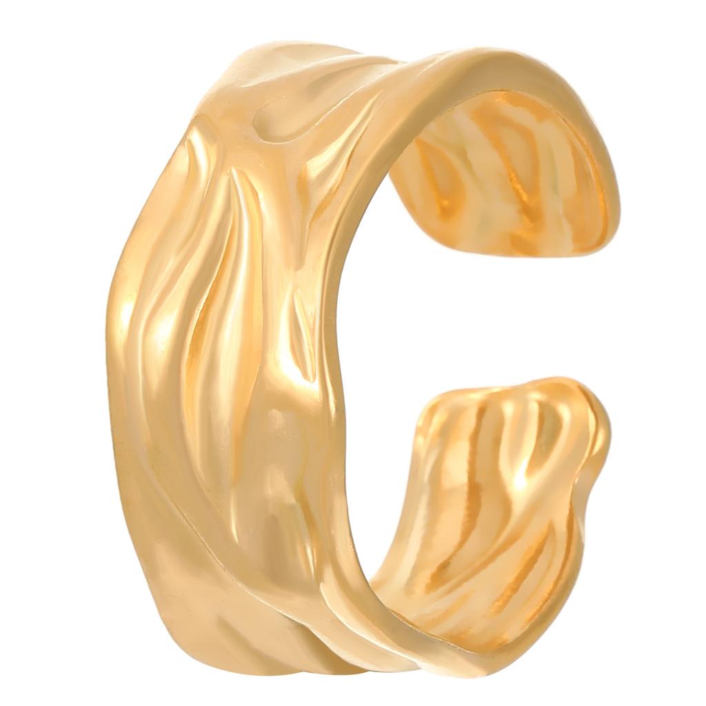 Niche design sense open index finger wide face ring women ins trendy fashion personality does not fade titanium steel accessories wholesale