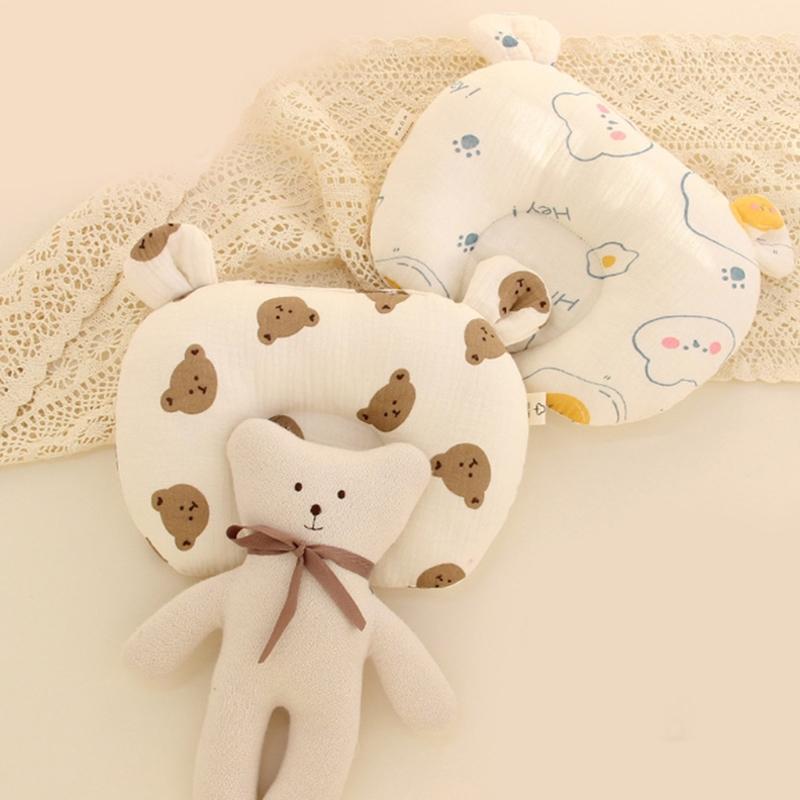 Bear Ear Baby Pillow Soothing & Calming Newborn Pillow Easy To Clean Pillow Exquisite Craftsmanship Pillow for Boy Girl