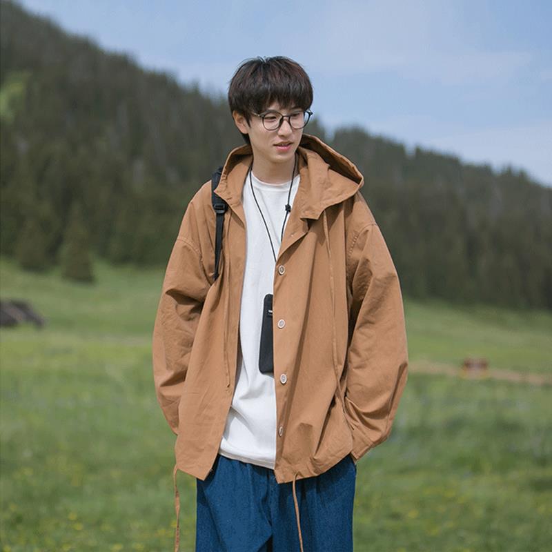 Fashion Hooded Jacket, Men's Long Sleeved Single Breasted Hiphop Coat