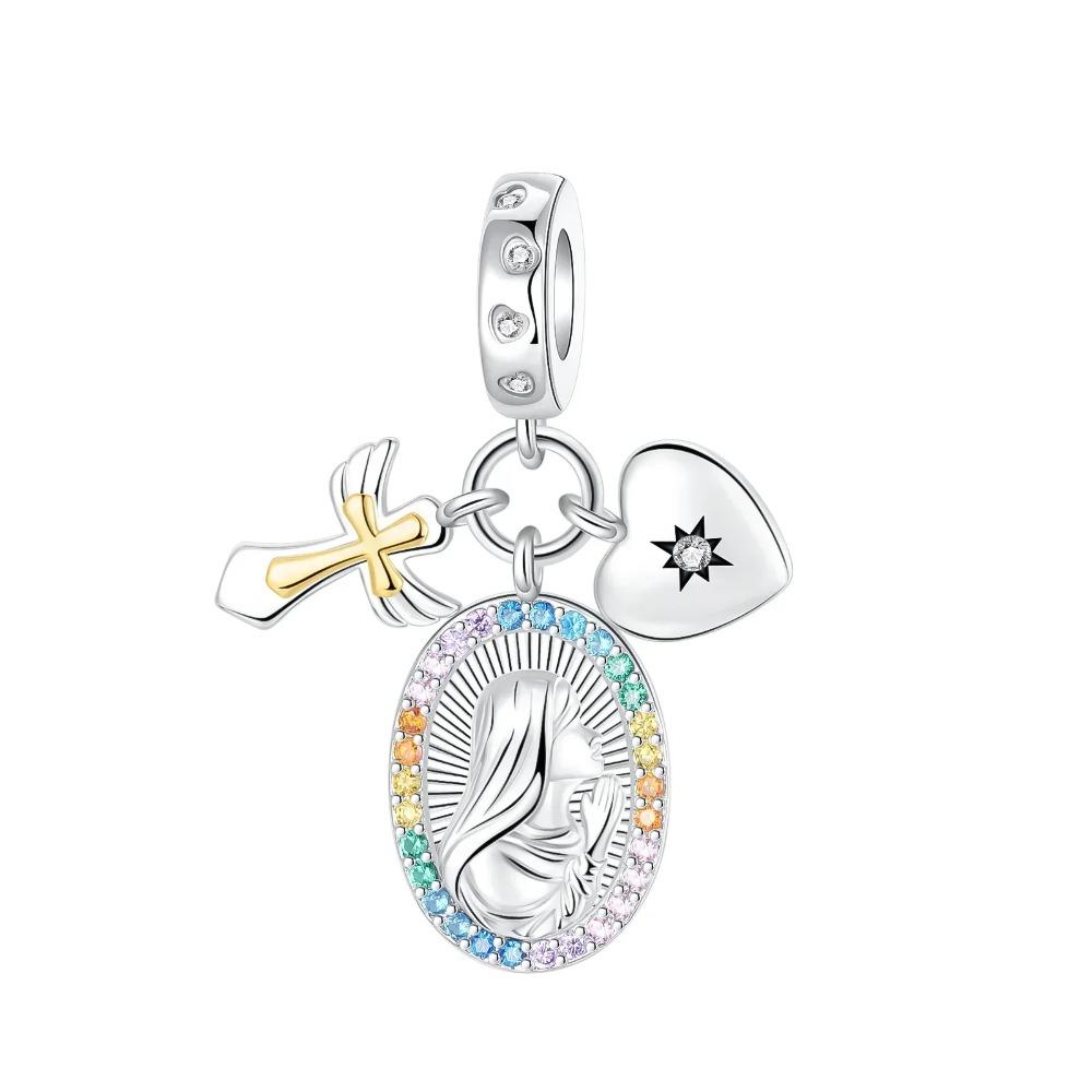 925 Silver Cross Charms Iron Throne Jesus Pendant Christian Necklace Beads Fit Bracelets Fine Jewelry DIY Gift