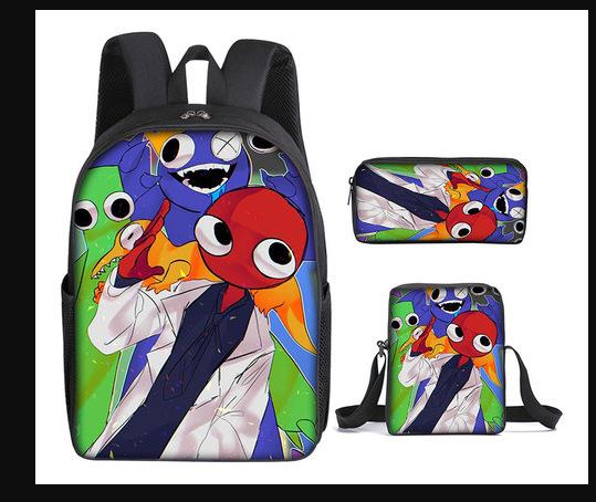 Rainbow Friends Backpack Rainbow Friends Backpack School Bag Children Cartoon Anime Backpack
