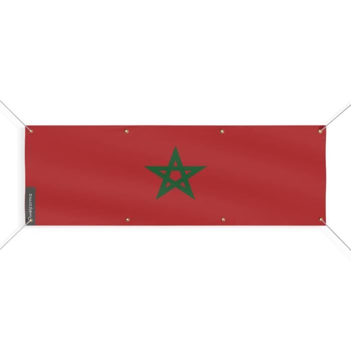Bannière - Maroc - 40x120 Cm - Polyester - 8 Œillets - Impression Numérique