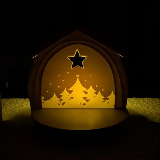 Yousheng Nativity Set Figurine Lighted Jesus Nativity Scene Collection with Manger And Figures for Christmas Indoor Tabletop Decor