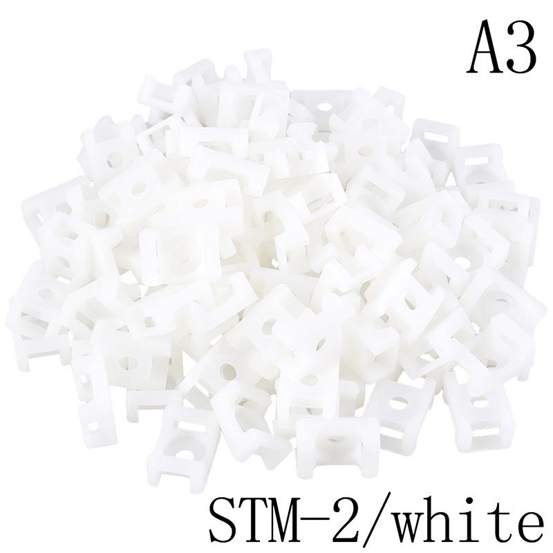 100Pcs Plastic Wire Cable Zip Tie Screw Fixing Mount Base Holder