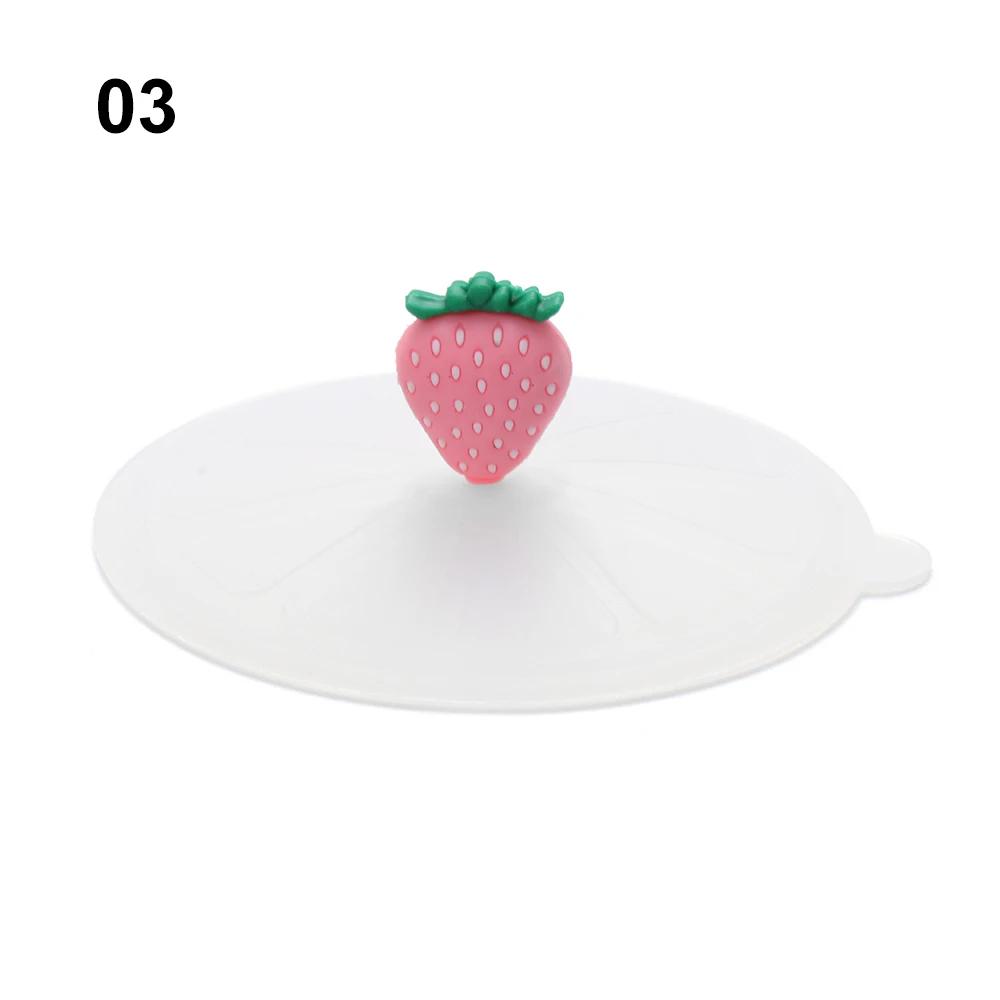 New Transparent Cartoon Cute Silicone Cup Cover Heat-resistant Leak Proof Sealed Lids Cap Dustproof Cup Cover