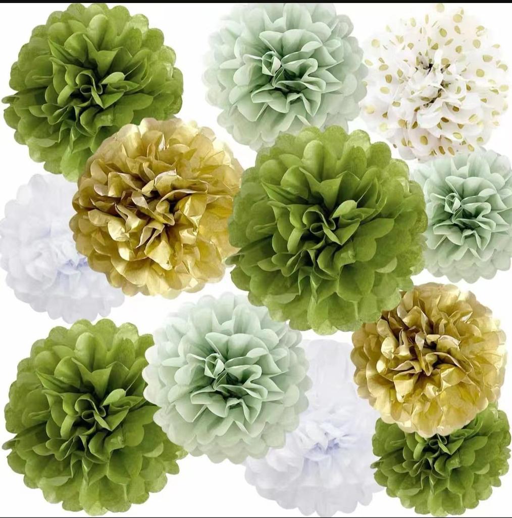 Colorful Paper Flower Set for Birthday, Wedding, or Party Decor