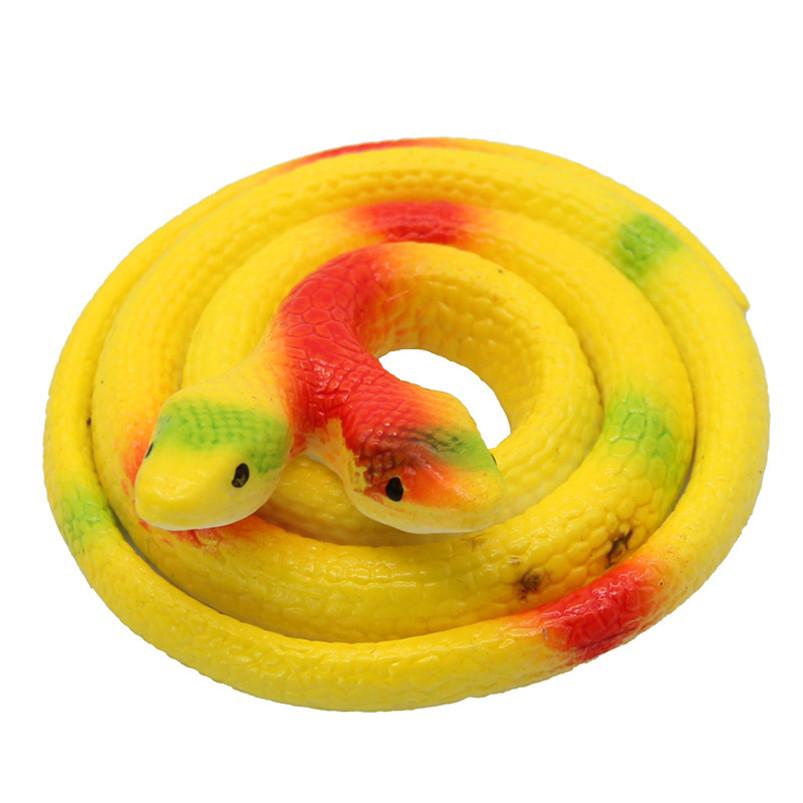 Two-headed Snake Funny Scary Tricky Prank Joke Novelty Toy 2PCS/set 75CM Simulation Rubber Soft Fake Snake Toys For Adult Boys