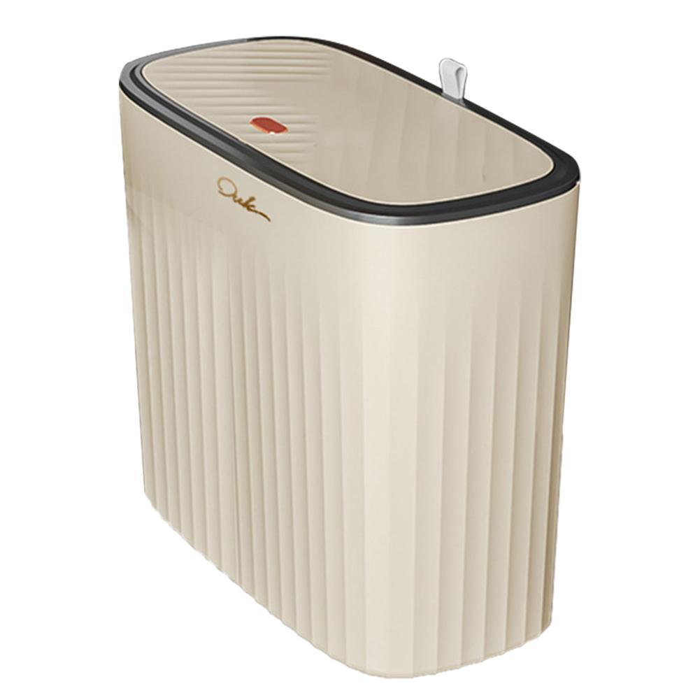 

12л бытовой мусорный бак без запаха, узкий мусорный бак, экономящий место в ванной комнате, ведро для хранения, нажимной тип для кухни, туалета бежевый