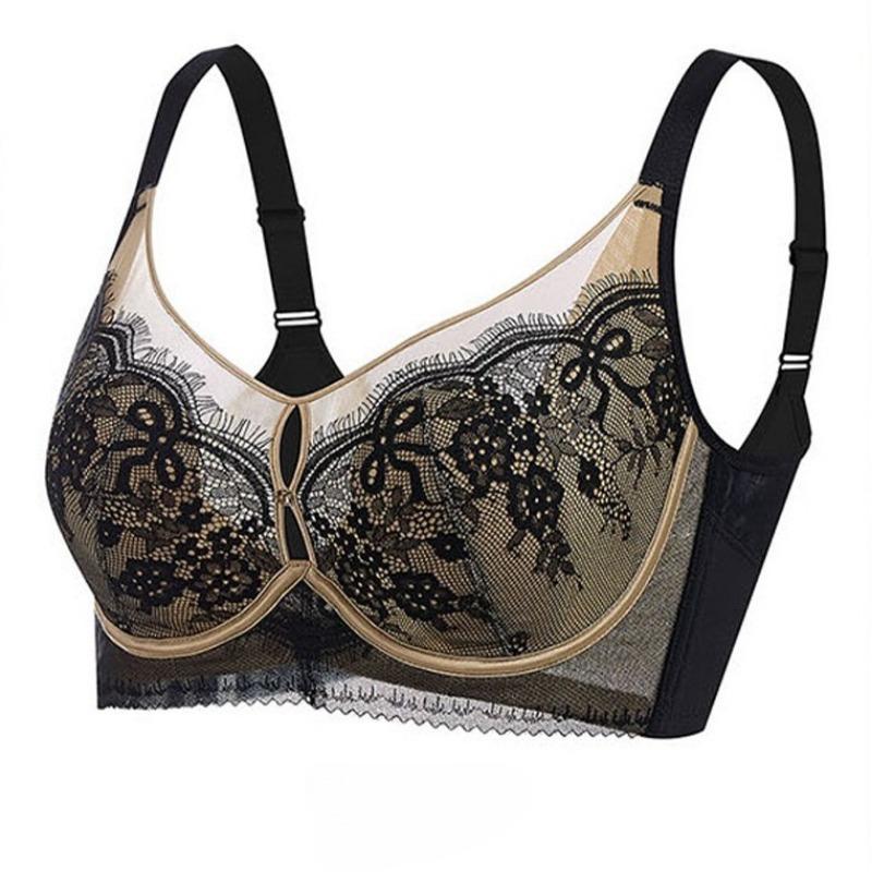 Sexy Spitzenunterwäsche für Damen, Memory-Draht gerafftes Oberbrust-Kollektions-BH Hasenohren Kristall-Cup Atmungsaktiver BH