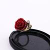 Ring Rose Leaf Elegant Vintage Women Rhinestone Ring for Dating