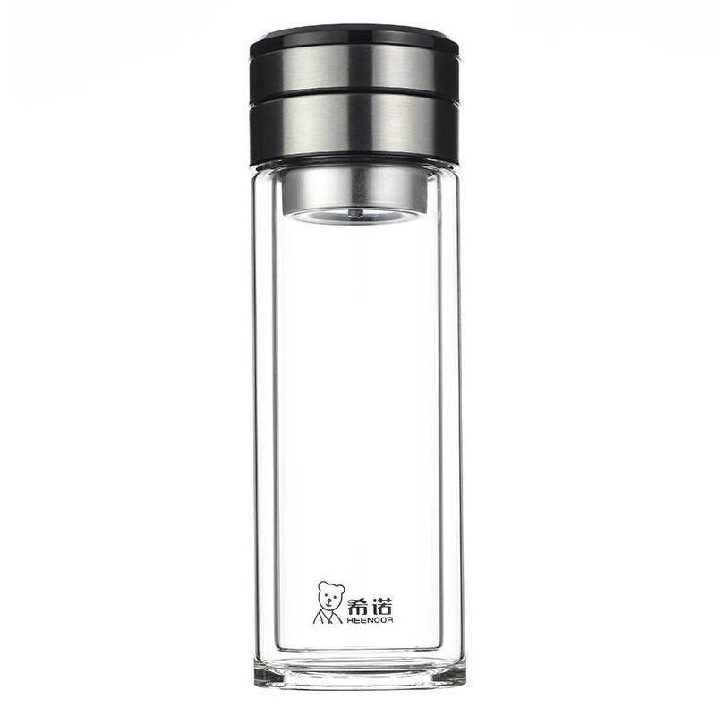 HEENOOR XN-7095 Double-Wall Glass Water Bottle with Infuser