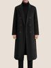 Men's Long Woolen Coat - Double-Breasted, Over-the-Knee, Loose Fit, Korean Style, Autumn/Winter Fashion.