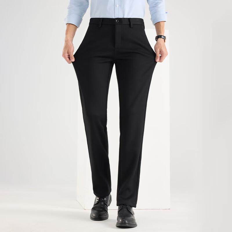 Men's Thickened Warm Straight Business Casual Pants