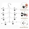 Four-layer dress hanger with 8 clips. Adjustable non-slip hanger. Made of stainless steel. Foldable for drying clothes.
