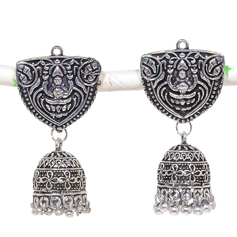 

Серьги из стерлингового серебра 925 пробы с натуральным индийским драгоценным камнем Джумки 2,09 дюйма A6F30