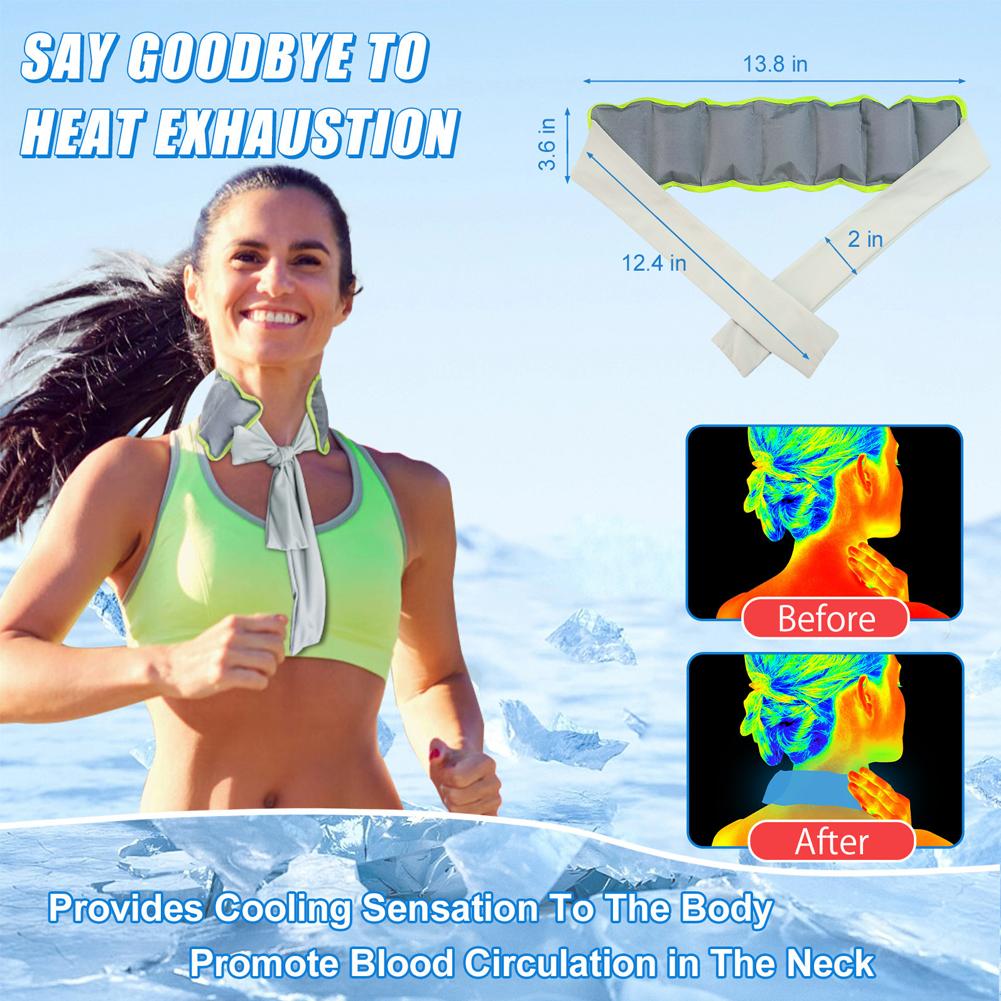 Reusable Cooling Neck Wrap LongLasting Cold Ice Collar Leakproof Cool Gel Band For Neck Wrist Head Heat Relief Summer Cool Scarf