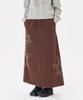 Women'S Sweat Long Skirt - D/Brown