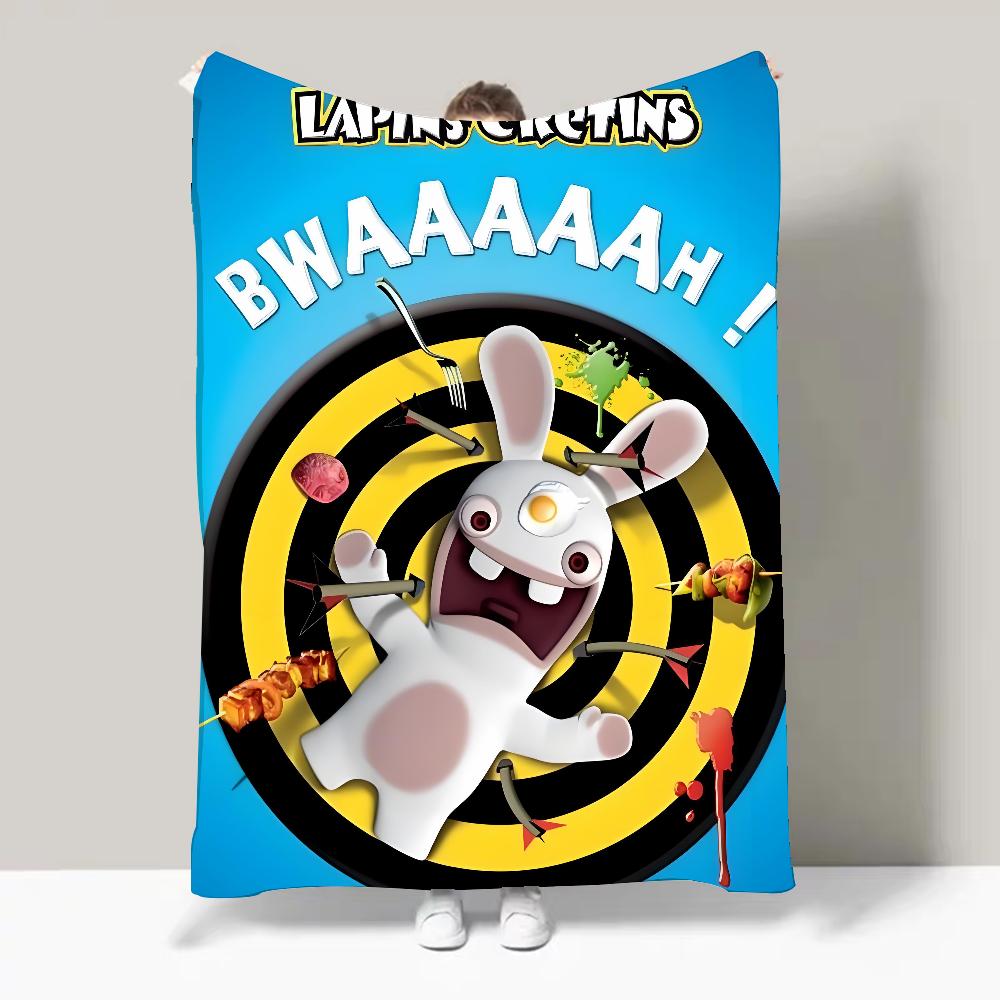 Милый мультяшный R-raving C-cute R-rabbids Дизайн одеяла Легкое Для общежитий, Дневного сна, Гостиной, Офиса, Дивана, Всесезонное 30x40in