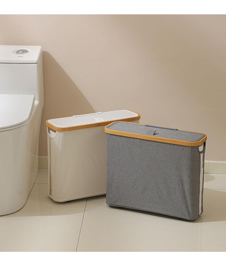 Foldable Waterproof Bathroom Tissue Storage Basket with Lid
