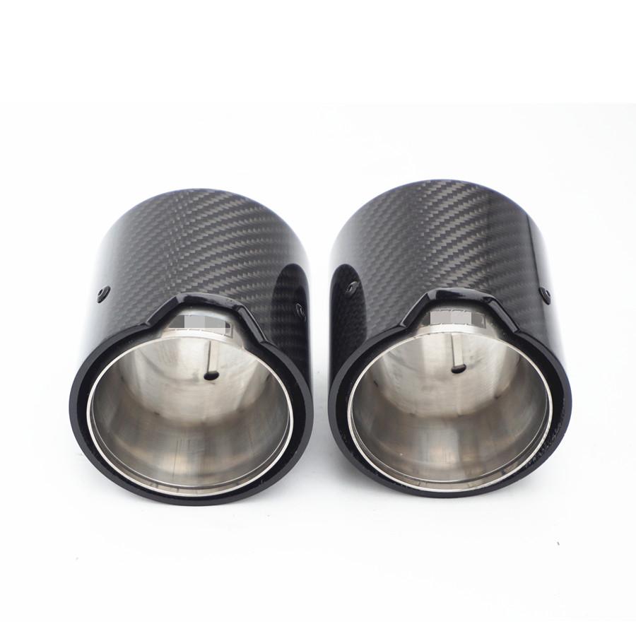 Car Carbon Fiber Exhaust End Tail Tips 60mm In