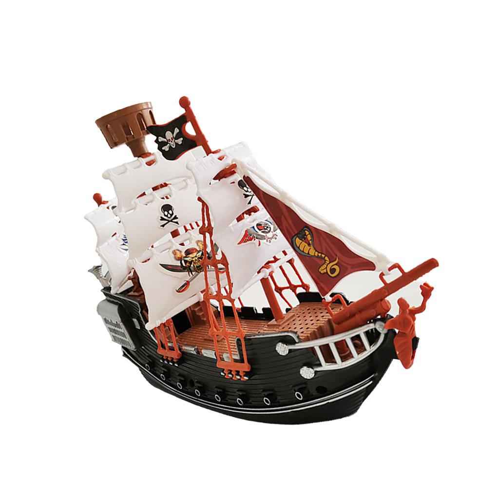 Kids Pirate Toys Pirates Ship Plaything Sailing Props Boats Model Playthings Boys Birthday Gift Boat Toy for Home Kindergarten