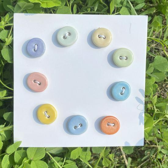 Rainbow Ceramic Button Fasteners for DIY Knitting & Doll Clothes (12/15mm)