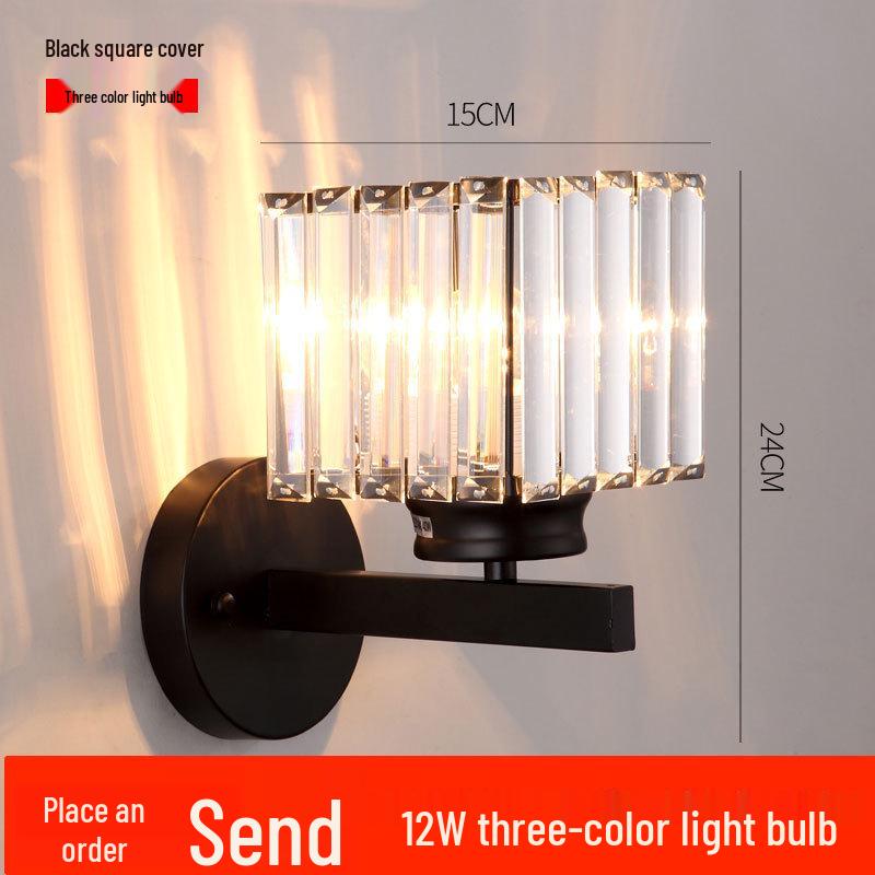 Modern American Crystal Wall Lamp - Bedside, Living Room, Hallway Decorative Light Fixture