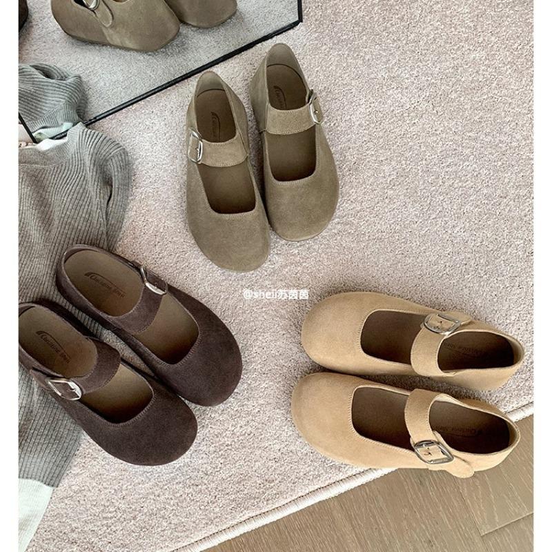 [] Puff Soft Bread~ Big Round Head Casual Platform Mary Jane Single Shoes Women