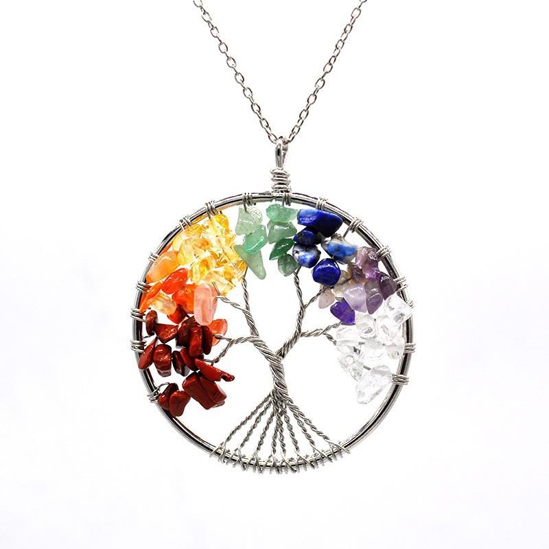 Natural Gravel Tree Of Life Necklace, Fortune Tree Root Necklace N138