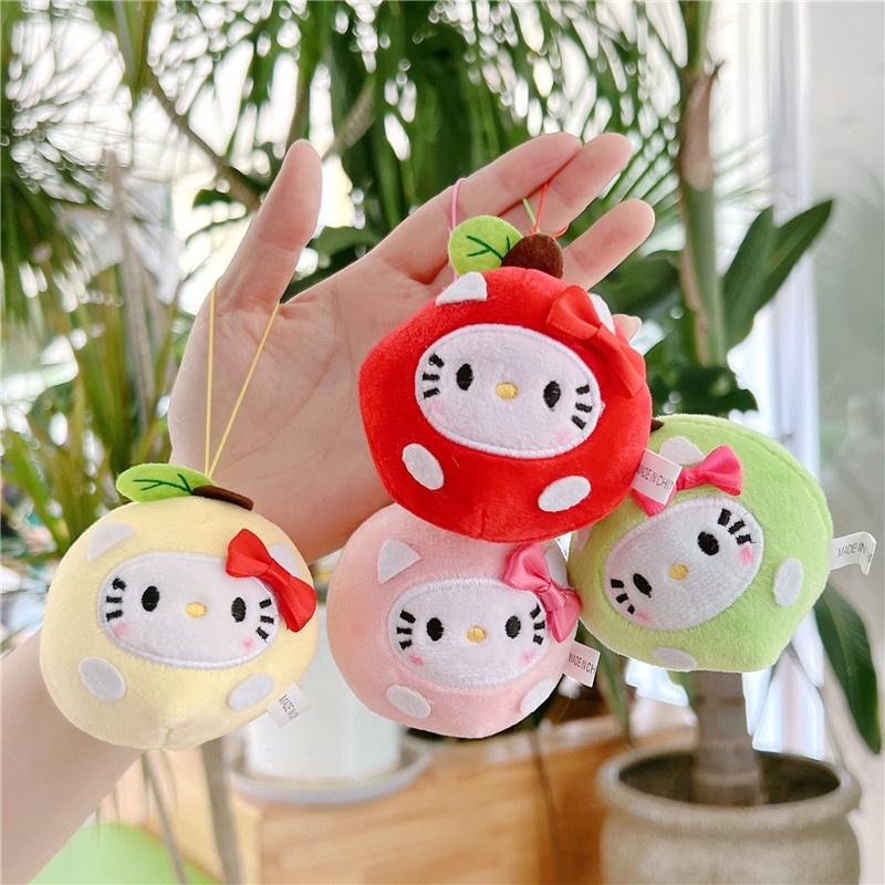 Lively Leso Round Ball Apple Plush Doll Kt Cat Keychain