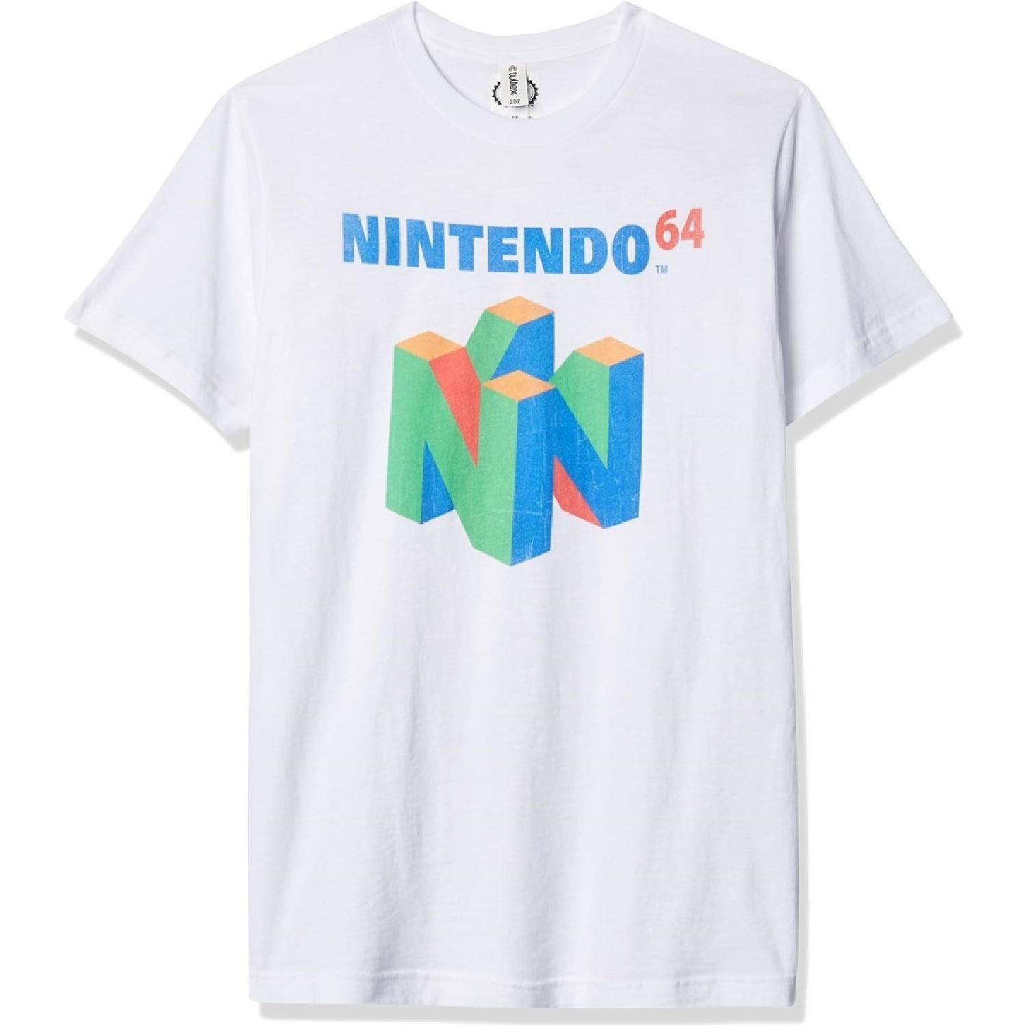 

Мужская футболка Nintendo с логотипом N64, с коротким рукавом S белый