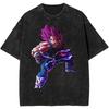 Summer Dragon Ball Vintage T-Shirt Heavyweight Washed Oversized Unisex Anime Vegeta & SSJ4 Goku Graphic Retro