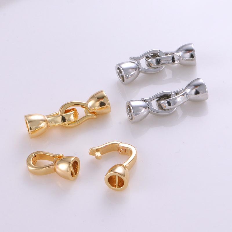 2Pcs Diy Jewelry Making 18K Gold Plated Pearl Necklace Connector Fastener Handmade Necklace Bracelet Accessories Supplies