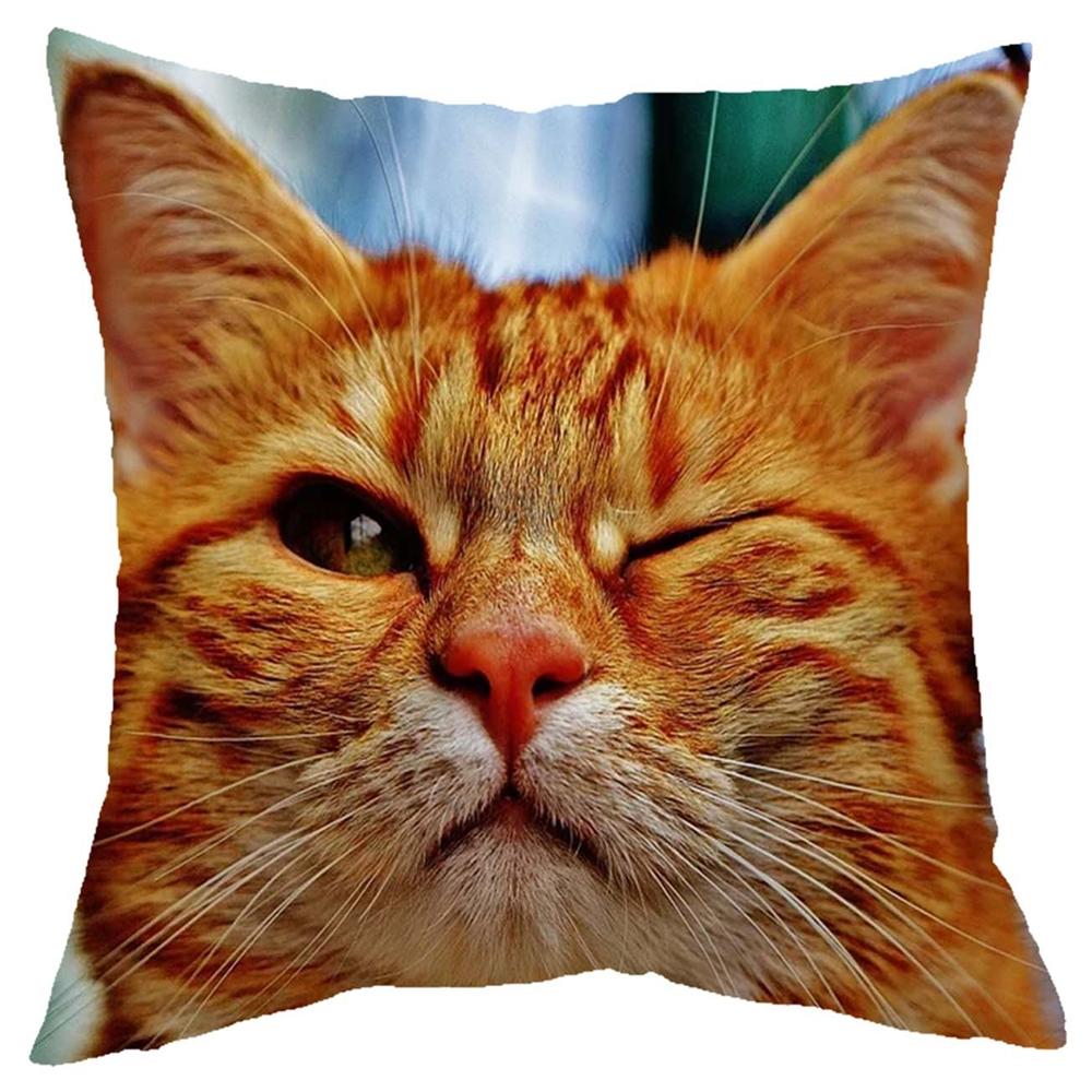Søt liten lat katt stue sofa dekorasjon putetrekk firkantet putetrekk