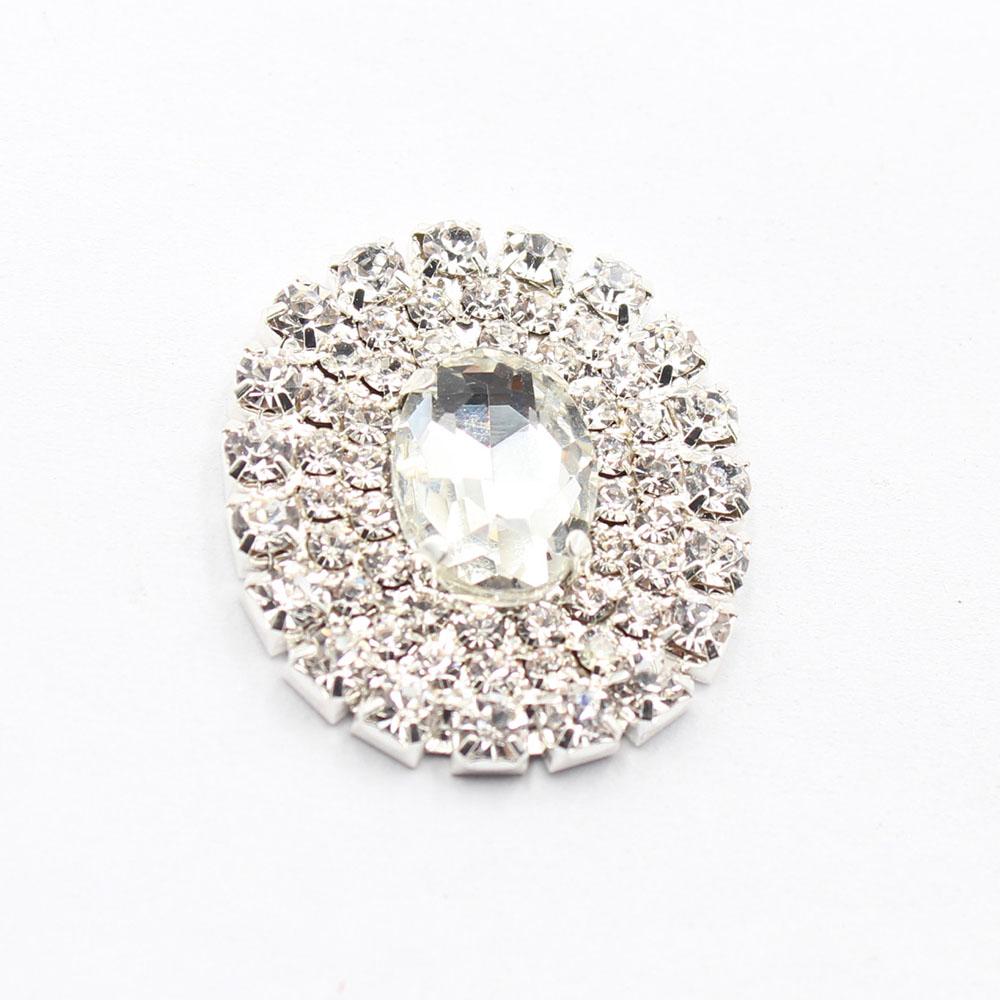 New 10 Pieces 26 * 30mm Oval Flat Bottomed Welded Crystal Color Seam Inlaid Diamond Buttons DIY Clothing Hair Accessories