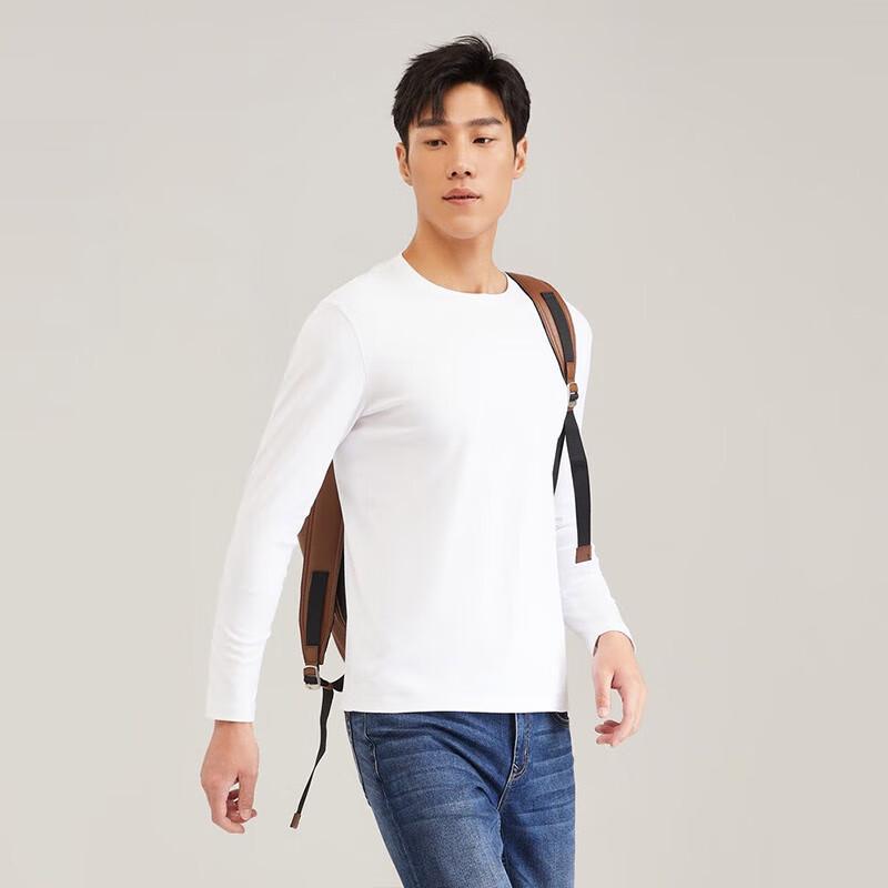 YOUNGOR Men's Crew Neck Breathable Long Sleeve T-Shirt
