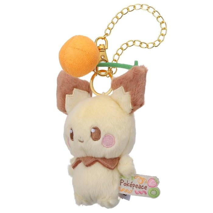 Takara Tomy Arts Pocket Monster Poke Peace Plush Mascot with Chain (Colorful Version) Pichu, Approx. 13cm Height, Multicolor