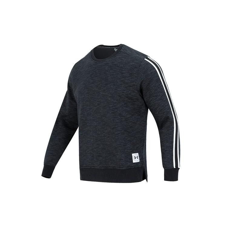 Under Armour Essential Fleece Heritage Crew Sweatshirt Black Men s 1373814-001 L