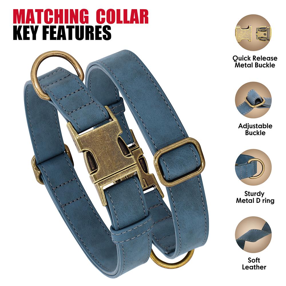 Регульований нашийник і повідець для собаки зі шкіри PU, міцний мотузковий повідець для домашніх тварин, нашийник, м'який для маленьких, середніх, великих собак, бульдогів