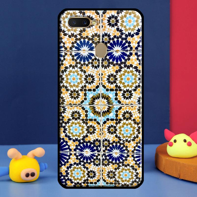 Moroccan Tile Case For Oppo A96 A76 A16 A74 A94 A54 S A57 A77 A58 A78 A98 A5 A9 A91 A15 A17 A52 A72 Cover