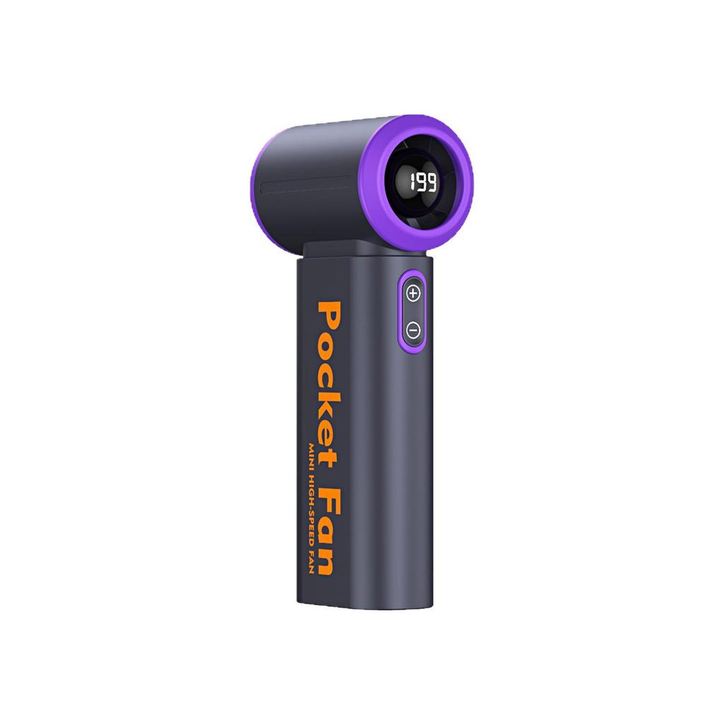 New T317 USB Brushless Handheld Mini Fan: Strong Wind, Digital Display, Portable Turbine.