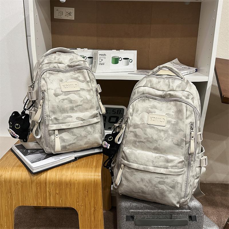 Splashed Ink Printing Backpack for Men & Women – Trendy Lightweight School Bag with Multiple Pockets & Adjustable Straps – Perfect for Daily Use