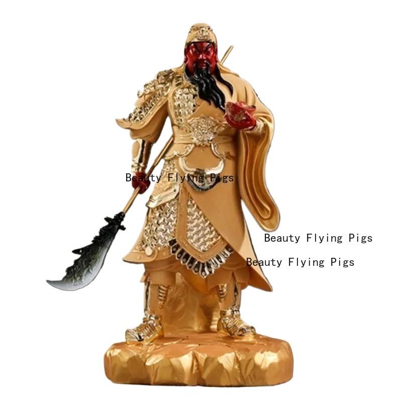 1pc Resin Guan Yu Ornament Buddhist Statues Statue of Guan Gong, God of Wealth Home Decoration Buddha Hall/Temple Decoration