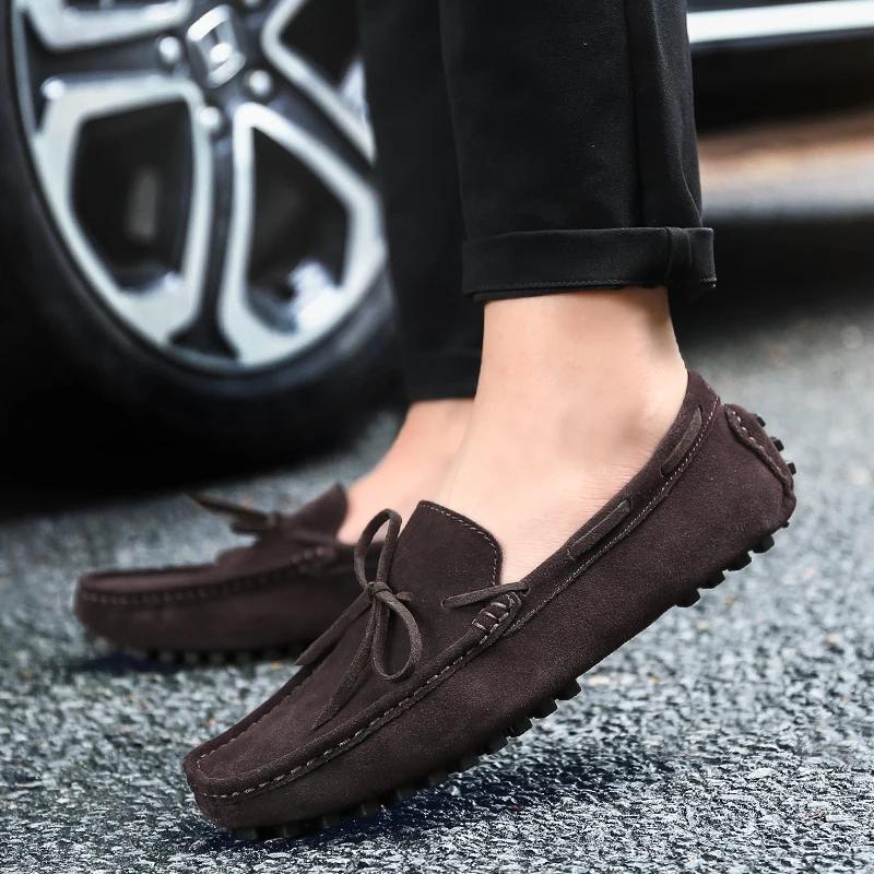 Fashion Men Casual Business Shoes Genuine Leather Soft Bottom Loafers Classic Business Office Driving Moccasins Shoes Comfy Tassel Shoes