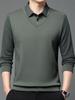 Men's High-End Business Casual Striped Long-Sleeve Polo for Spring & Autumn