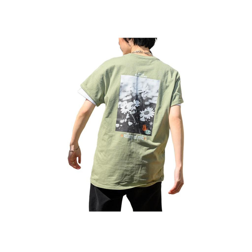 Vans Daisy Print Round Neck Short Sleeve T-Shirt Women Tops Green VN00090QTD8