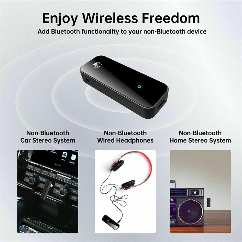 Bluetooth 5.0 Audio Empfänger Sender Freisprechanruf 3,5 mm Aux-Buchse USB-Dongle Stereo Musik Drahtloser Adapter für TV PC Auto-Kit