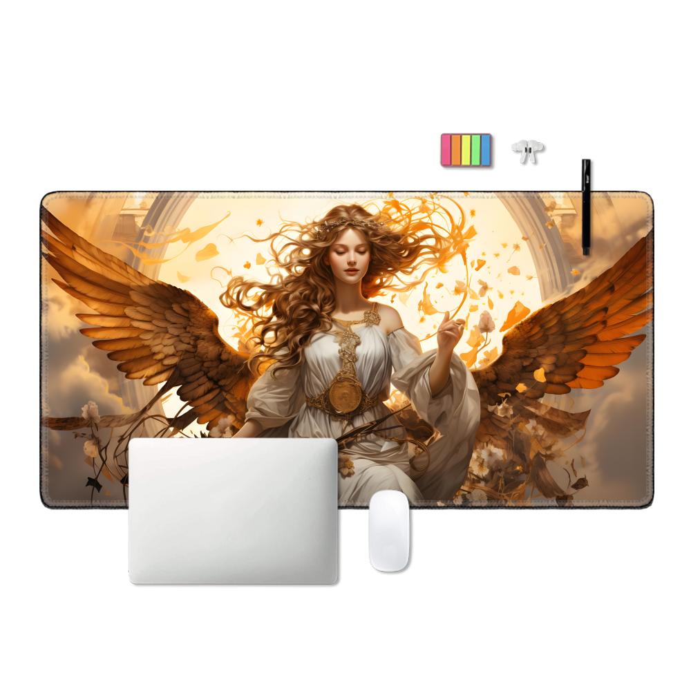 Gorgeous Angel Golden Wings Mouse Pad Card Game Mat Large Computer Offices Mousepad Anti-slip for MTG DTCG CCG RPG Trading Mats