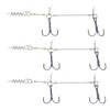 Spring-Loaded Double-Hook Steel Wire Fishing Rig with Lock Pin