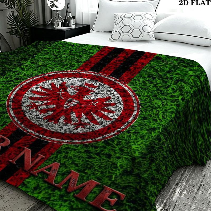 1PC Eintracht Frankfurt Custom Name Patterned Flannel Blanket Suitable For All Seasons for Home Decor Warmth and Comfort Gifts Holiday Present